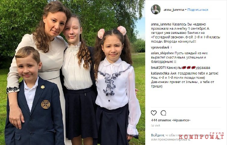 Анна Кузнецова устроила своих детей учиться в элитную православную школу