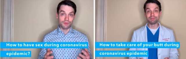 Юрий Малышев просвещает американцев. Как заниматься сексом во время коронавируса? Как заботиться о своей, извините, попе во время коронавируса?