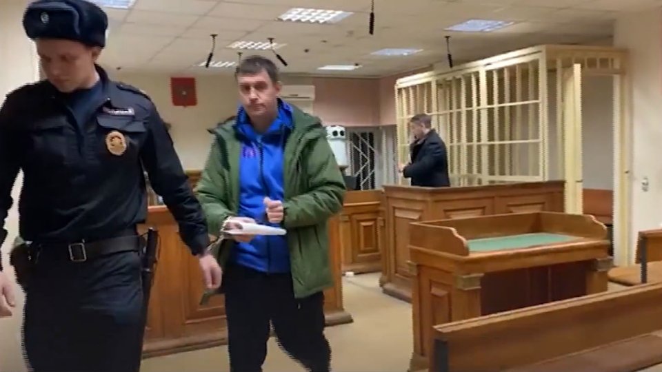 Сотрудник ГУУР МВД РФ Евгений Кузин в момент ареста
