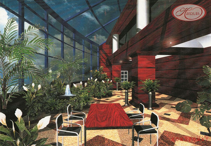 Пример оформления интерьера в исполнении цветочного салона "Николь" Марины Моргенштерн