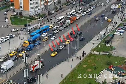 На Покровской улице в Москве столкнулись восемь автомобилей