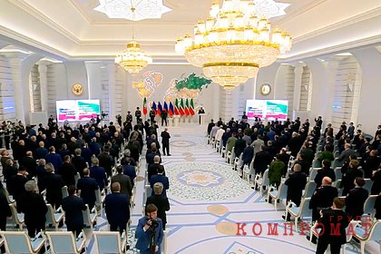 Карта мира на инаугурации Кадырова оказалась без Венгрии и Грузии