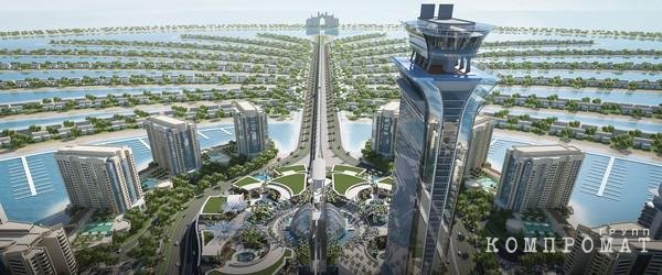 Комплекс The Palm Tower в Дубае — популярное место для покупок недвижимости у россиян. Деньги в Дубай приходят через "перестановщиков", то есть нелегально