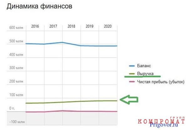 Финансовые показатели "Яблоневого сада" с 2016 по 2020 гг.